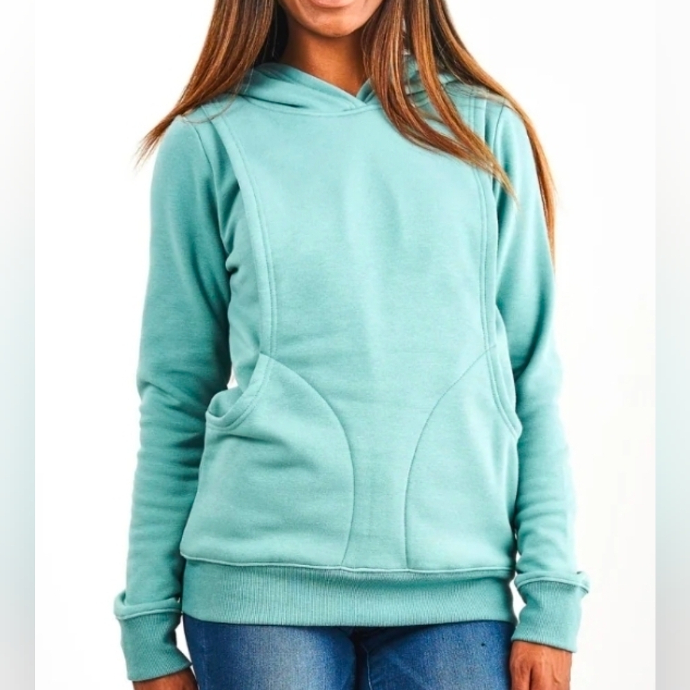 Latched Mama Seafoam NURSING Heavy Hoodie